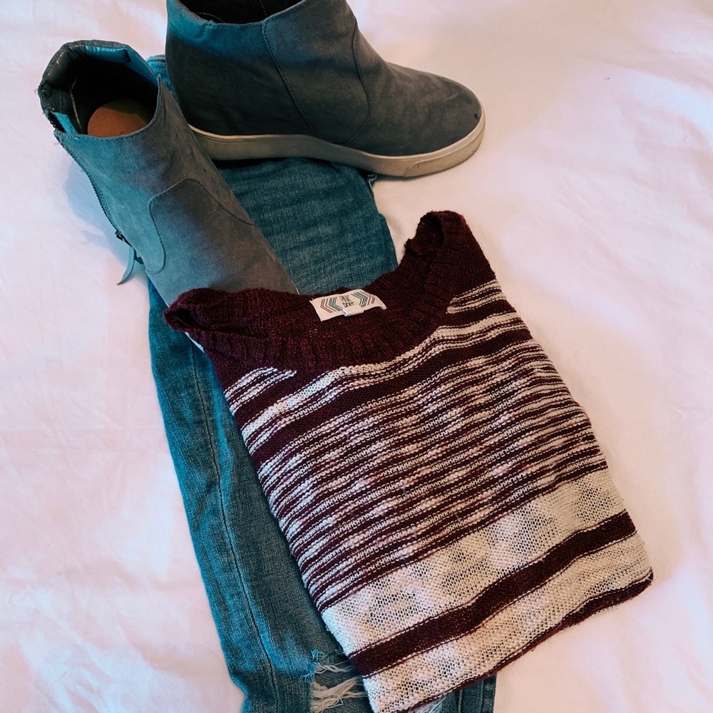 Burgundy striped sweater